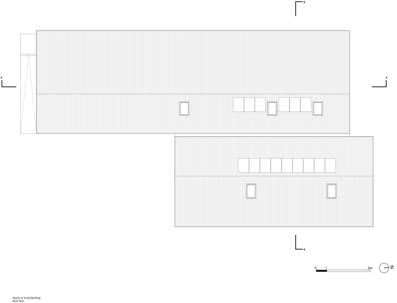 <p>Youth and Sports Pavilion Roof Plan</p>